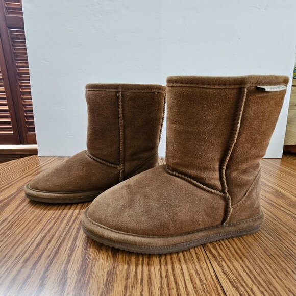 Bearpaw Eva Youth Winter Snow Boots Girls 3 Brown Suede Pull On Round Toe Sherpa - Picture 4 of 11